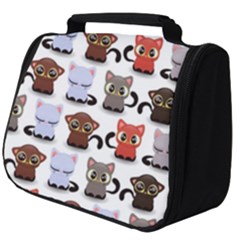 Seamless Pattern With Cute Little Kittens Various Color Full Print Travel Pouch (big) by Simbadda