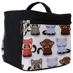 Seamless Pattern With Cute Little Kittens Various Color Make Up Travel Bag (big) by Simbadda