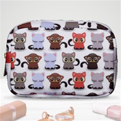 Seamless Pattern With Cute Little Kittens Various Color Make Up Pouch (small) by Simbadda