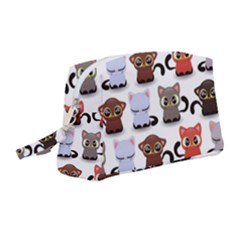 Seamless Pattern With Cute Little Kittens Various Color Wristlet Pouch Bag (medium) by Simbadda