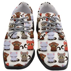 Seamless Pattern With Cute Little Kittens Various Color Women Heeled Oxford Shoes by Simbadda