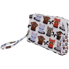 Seamless Pattern With Cute Little Kittens Various Color Wristlet Pouch Bag (small) by Simbadda