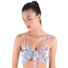 Children Pattern Design Woven Tie Front Bralet by Simbadda