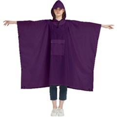 Dark Purple Grape  Women s Hooded Rain Ponchos by Khoncepts