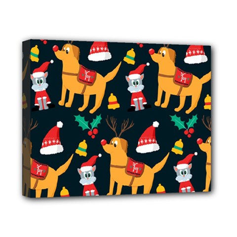 Funny Christmas Pattern Background Canvas 10  X 8  (stretched)