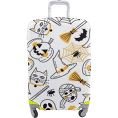 Funny Hand Drawn Halloween Pattern Luggage Cover (large) by Simbadda