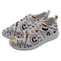 Funny Hand Drawn Halloween Pattern Women Athletic Shoes View2