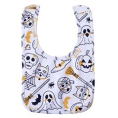 Funny Hand Drawn Halloween Pattern Baby Bib by Simbadda