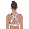 Pattern With Cute Cat Heads Cross Back Sports Bra View2