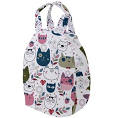 Pattern With Cute Cat Heads Travel Backpack by Simbadda