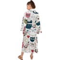 Pattern With Cute Cat Heads Maxi Kimono View2