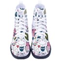 Pattern With Cute Cat Heads Kid s High-Top Canvas Sneakers View1