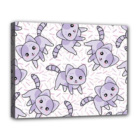 Cats Pattern Design Canvas 14  X 11  (stretched) by Simbadda