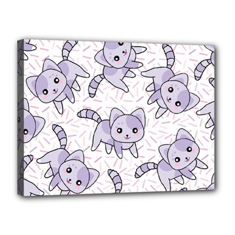 Cats Pattern Design Canvas 16  X 12  (stretched) by Simbadda