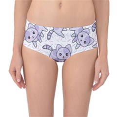 Cats Pattern Design Mid-waist Bikini Bottoms by Simbadda