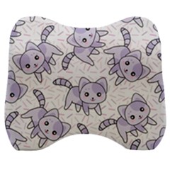 Cats Pattern Design Velour Head Support Cushion by Simbadda