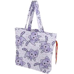 Cats Pattern Design Drawstring Tote Bag by Simbadda