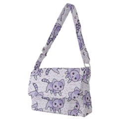 Cats Pattern Design Full Print Messenger Bag (m) by Simbadda