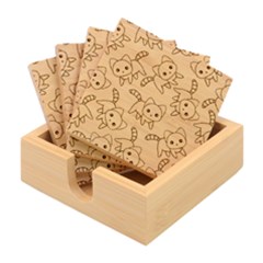 Cats Pattern Design Bamboo Coaster Set by Simbadda