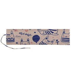 Cute Cats Doodle Seamless Pattern With Funny Characters Roll Up Canvas Pencil Holder (l) by Simbadda