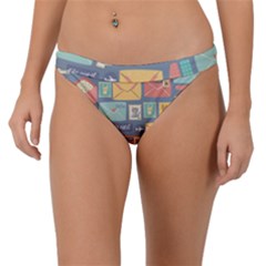 Pattern Postal Stationery Band Bikini Bottoms by Simbadda