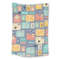 Pattern Postal Stationery Large Tapestry by Simbadda