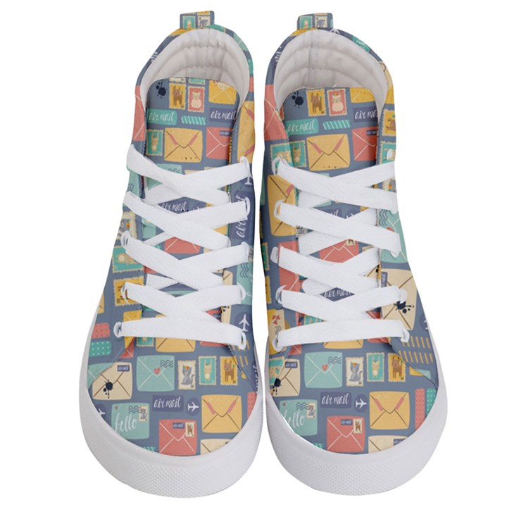 Pattern Postal Stationery Kids  Hi-Top Skate Sneakers