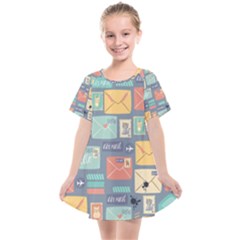 Pattern Postal Stationery Kids  Smock Dress by Simbadda