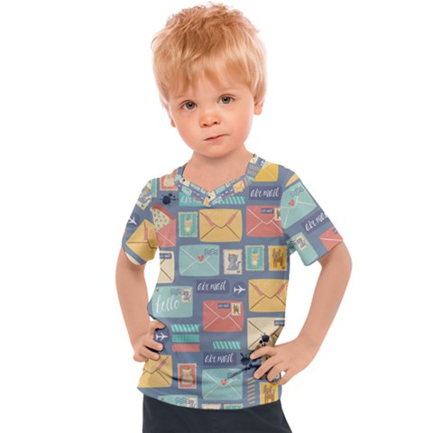 Pattern Postal Stationery Kids  Sports Tee by Simbadda