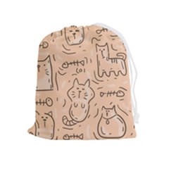 Cat Background Drawstring Pouch (xl) by Simbadda