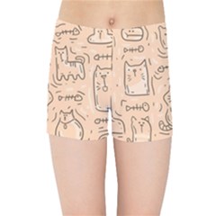 Cat Background Kids  Sports Shorts by Simbadda