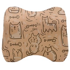 Cat Background Velour Head Support Cushion by Simbadda