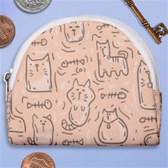 Cat Background Horseshoe Style Canvas Pouch by Simbadda