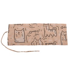 Cat Background Roll Up Canvas Pencil Holder (s) by Simbadda