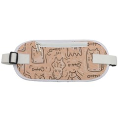 Cat Background Rounded Waist Pouch by Simbadda