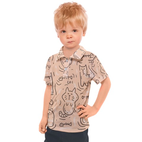 Cat Background Kids  Polo Tee by Simbadda