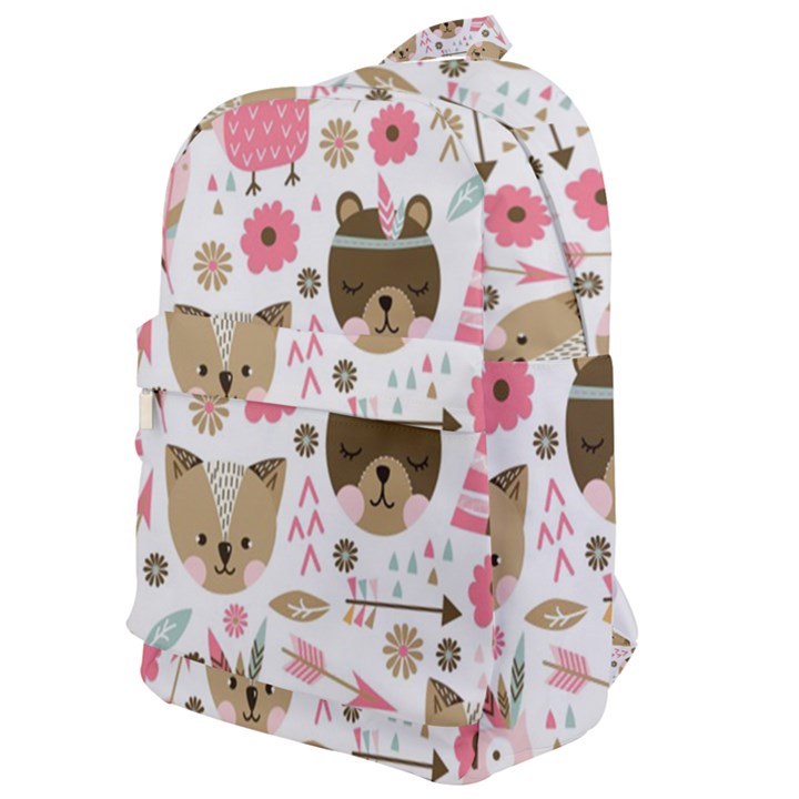 Pink Animals Pattern Classic Backpack