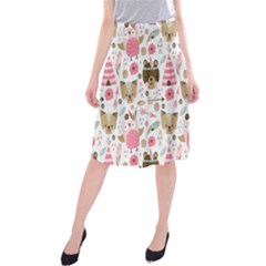 Pink Animals Pattern Midi Beach Skirt by Simbadda