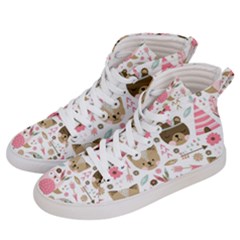 Pink Animals Pattern Men s Hi-top Skate Sneakers by Simbadda