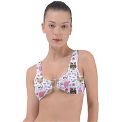 Pink Animals Pattern Ring Detail Bikini Top by Simbadda