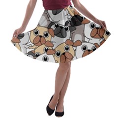 Many Dogs Pattern A-line Skater Skirt by Simbadda