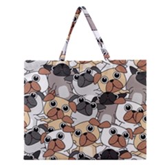 Many Dogs Pattern Zipper Large Tote Bag by Simbadda