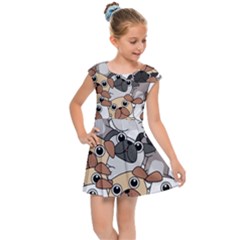 Many Dogs Pattern Kids  Cap Sleeve Dress by Simbadda