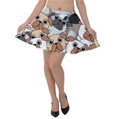 Many Dogs Pattern Velvet Skater Skirt by Simbadda