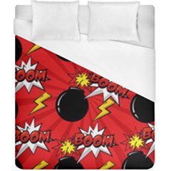 Pop Art Comic Pattern Bomb Boom Explosion Background Duvet Cover (california King Size) by Simbadda