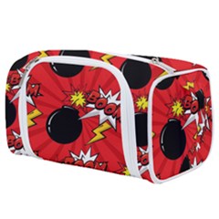 Pop Art Comic Pattern Bomb Boom Explosion Background Toiletries Pouch by Simbadda