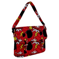 Pop Art Comic Pattern Bomb Boom Explosion Background Buckle Messenger Bag by Simbadda