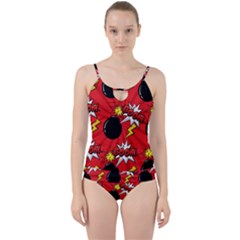 Pop Art Comic Pattern Bomb Boom Explosion Background Cut Out Top Tankini Set by Simbadda