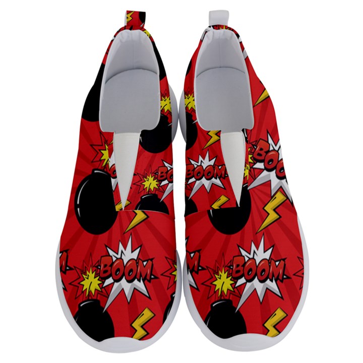 Pop Art Comic Pattern Bomb Boom Explosion Background No Lace Lightweight Shoes