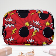 Pop Art Comic Pattern Bomb Boom Explosion Background Make Up Pouch (small) by Simbadda